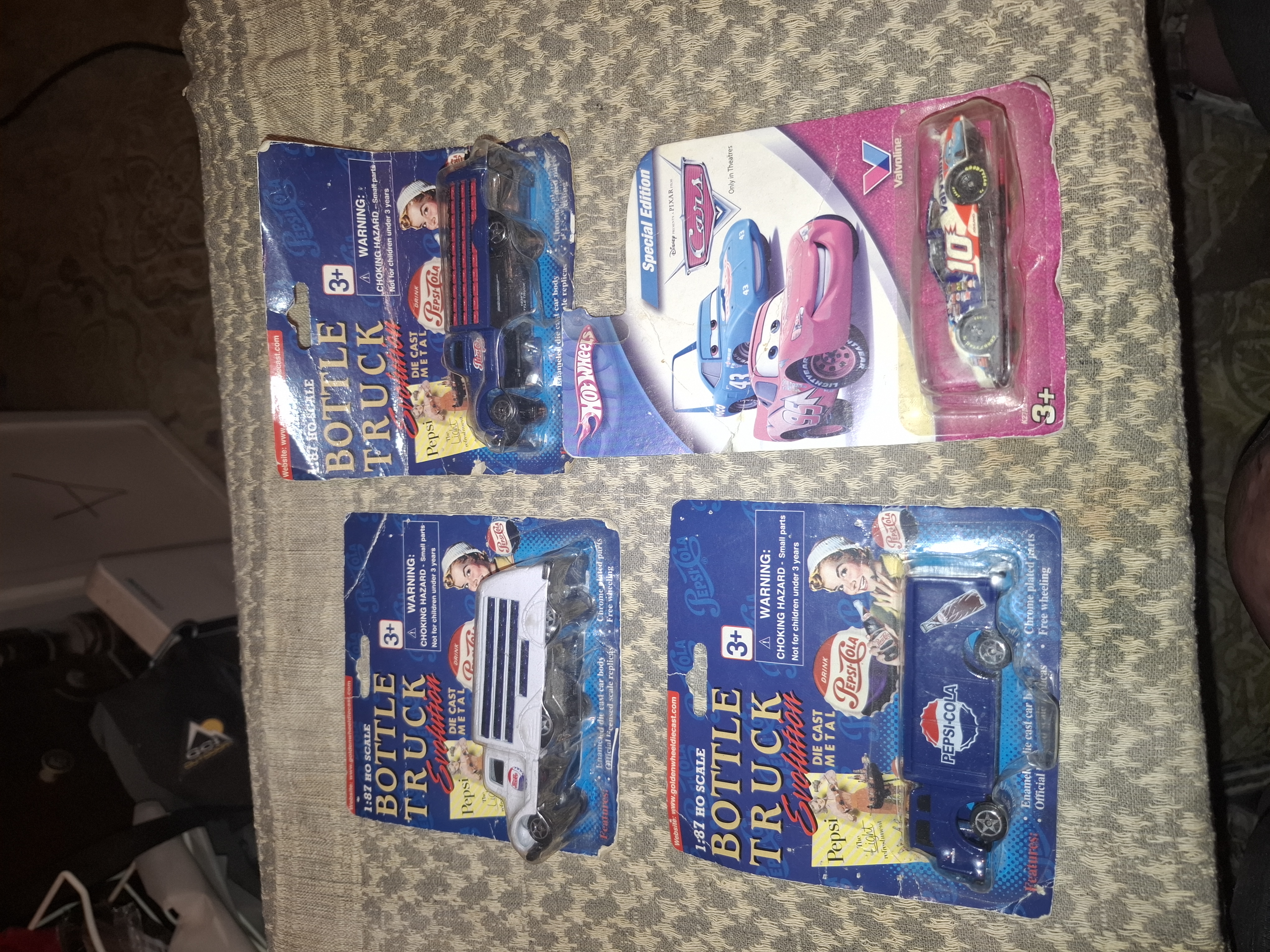 Pepsi cola 1:64 scale die cast trucks and a Hot Wheels Pixar car photo 1